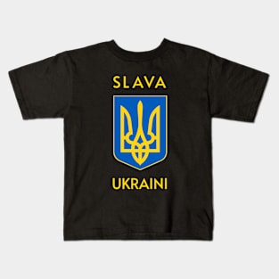 SLAVA UKRAINI TRIDENT GLORY TO UKRAINE SUPPORT UKRAINE PROTEST PUTIN Kids T-Shirt